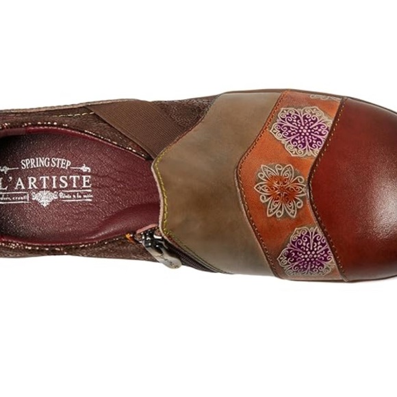 L'Artiste Women's Lata Slip-On Brown Multi Sz 40 US 9-9.5 Genuine Leather Boho - Picture 2 of 8